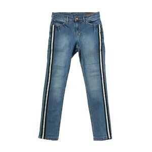 Asos Womens Waist 30 Blue Side Stripes Stretch Skinny Jeans